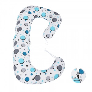 BabyNeeds Soft Plus - Perna 3 in 1 pentru gravide si bebelusi Bulinute turcoaz