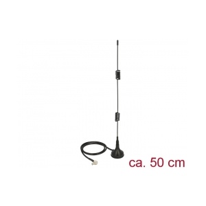Delock LTE Antenna TS-9 Plug 2 - 3 dBiomnidirectional magnetical base fixed black 12480