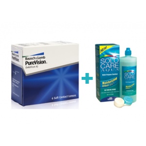 Bausch&Lomb Purevision (6 buc) + Solocare (360 ml)