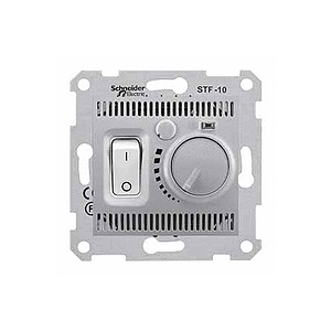 Schneider Electric Sedna - floor thermostat - 10A without frame aluminium SDN6000360