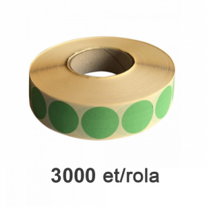ZINTA Role etichete semilucioase rotunde verzi 49mm, 2885 et./rola - 49X49X2885-SGP-R-GREP