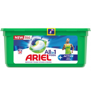 Ariel Detergent de rufe Allin1 Pods 24 buc +Active Deo Fresh