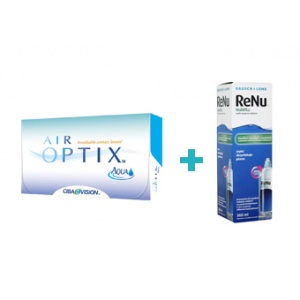 Alcon Air Optix Aqua (6 buc) + Renu multiplus (360 ml)
