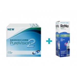 Bausch&Lomb Purevision 2 HD (6 buc) + Renu multiplus (360 ml)