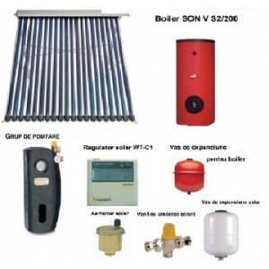 Sontec Panou solar cu 40 tuburi vidate si boiler 300 litri - 5-6 persoane
