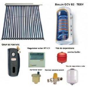 Sontec Panou solar cu 20 tuburi vidate si boiler 120 litri - 1-2 persoane