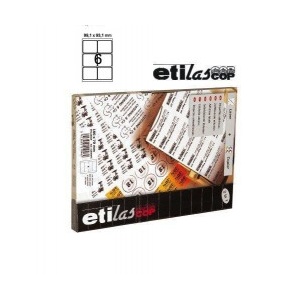 Etilux Etichete autoadezive 6/A4, 99,1 x 93,1 mm, 100 coli/top - colturi rotunjite, ETILASCOP - albe