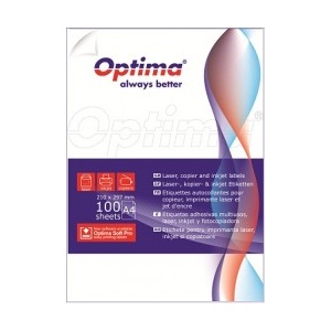 Optima Etichete albe autoadezive 36/A4, 70 x 24 mm, 100 coli/top