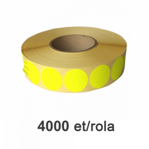 ZINTA Role etichete semilucioase rotunde galbene 35mm, 4000 et./rola - 35X35X4000-SGP-R-YELP