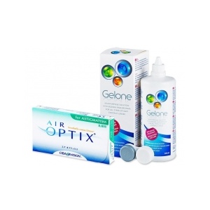 Alcon Air Optix for Astigmatism (6 lentile) + soluție Gelone 360ml-pachet avantajos