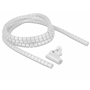 Delock Organizator cabluri spiralat 2.5m x 15mm Alb 18839