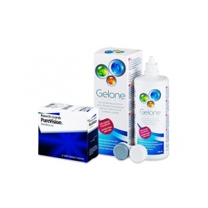 Bausch&Lomb PureVision (6 lentile) + solutie Gelone, 360 ml - pachet avantajos