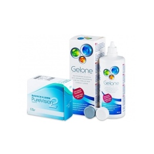 Bausch&Lomb PureVision 2 HD (6 lentile) + soluție Gelone, 360ml - pachet avantajos
