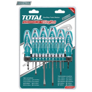 Total Set Surubelnite, cu Suport, CR-V, 18buc, INDUSTRIAL