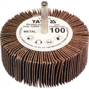 YATO Perie abraziva circulara cu tija 80x30x6mm, gr.80 YT-83373