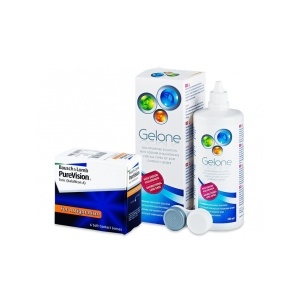 Bausch&Lomb PureVision Toric (6 lentile) + solutie Gelone, 360ml - pachet avantajos