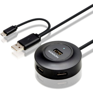 Axagon 4x USB2.0 + OTG Negru HUE-X6GB