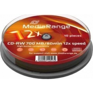 MediaRange CD-RW 700MB 80min 12x 10 buc set Cake 10 MR235