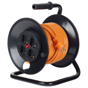 Bachmann Derulator 4 prize Schuko, 25m portocaliu 392.425