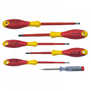 POLONIA Set surubelnite izolate ABS plate si PZ + tester - 6p. 10599