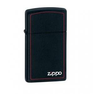 Zippo Bricheta Slim Red Border Black Matte