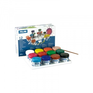 Milan Tempera 12 culori 40 ml/culoare pentru artisti plastici