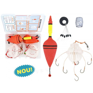 Baracuda Set 2 monturi novac/fitofag cu ace, pluta si greutate + cutie pastrare