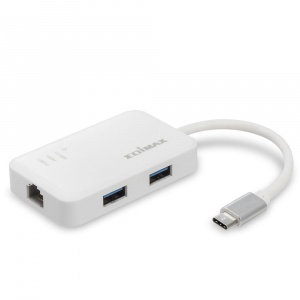 EDIMAX Technology USB-C to 3-Port USB 3.0 Gigabit Ethernet Hub EU-4308