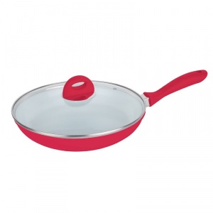 DeKassa Tigaie aluminiu interior ceramic, 22 cm, rosu