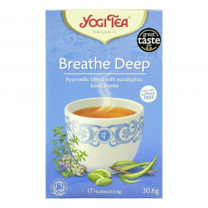 Yogitea Breathe Deep, ceai ayurvedic respiratie profunda cu eucalipt, busuioc si cimbru, bio, 30 g