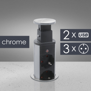 Handy Distribuitor 3 prize camuflat in mobilier, USB- Crom