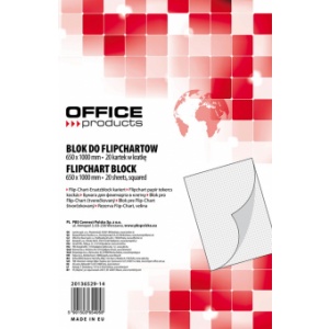 OFFICE PRODUCTS Rezerva pentru flipchart, 70g/mp, 65x100cm, 20coli/top - caroiata