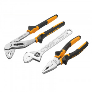 TOLSEN Set clesti si cheie, 3 piese, suprafata nichelata 10403