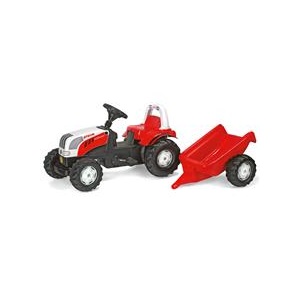 Rolly Toys Tractor Cu Pedale Si Remorca 012510 Alb Rosu