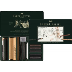 Faber-Castell Set Pitt Monochrome Grafit+Carbune+Pastel, 33 Buc