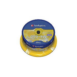 Verbatim DVD+RW Matt Silver 4X 25pcs (43489)
