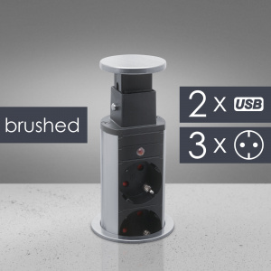 Handy Distribuitor 3 prize camuflat in mobilier, USB- metalizat-satinat