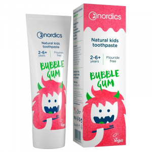 nordics Pasta de Dinti Naturala Pentru Copii Bubble Gum 50ml