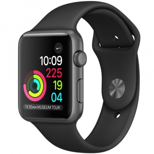 Apple Watch 3 GPS 38mm Space Gray Aluminium Case with Black Sport Band mqkv2mp/a