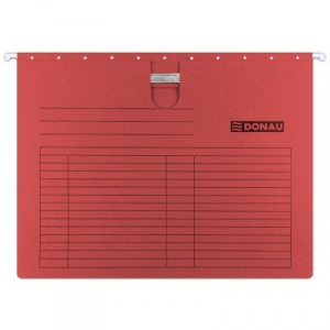 Donau Dosar suspendabil cu sina, carton 230g/mp, bagheta metalica, 5 buc/set - rosu