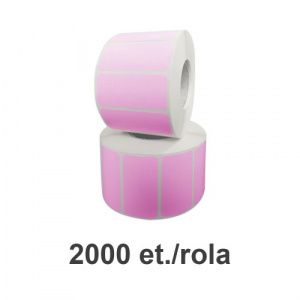 ZINTA Role etichete de plastic roz 50x25mm, fi.76 mm, 2000 et./rola - 50X25X2000-PI-PE