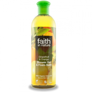 faith in nature Gel de dus si spuma de baie, cu grapefruit si portocala, 400 ml