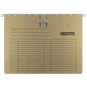 Donau Dosar suspendabil cu sina, carton 230g/mp, bagheta metalica, 5 buc/set - maro