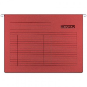 Donau Dosar suspendabil cu eticheta, bagheta metalica, carton 230g/mp, 5 buc/set - rosu