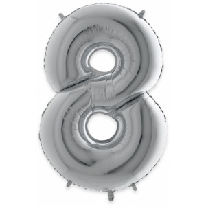 Big Party Balon mylar 102 cm argintiu cifra 8 BP42478