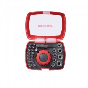 Proline Set varfuri si tubulare cu surubelnita clichet - 27p. 10702