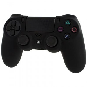 Assecure Pro Soft Silicone Protective Cover With Ribbed Handle Grip Black Ps4