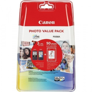Canon PG-540XL + CL-541XL + Hartie Photo GP-501 10x15cm (set 50 buc)