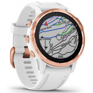 Garmin Fenix 6S Pro Rose Gold cu White Band