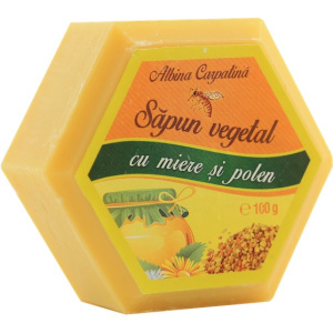 Albina Carpatina Sapun hexagonal cu miere si polen - 100g